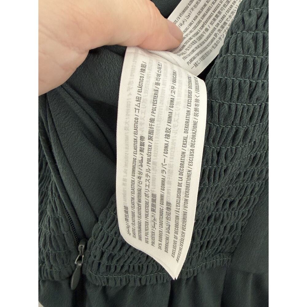 Abercrombie & Fitch Green Sleeveless Crepe Wide Leg Jumpsuit Size Large - Picture 6 of 7
